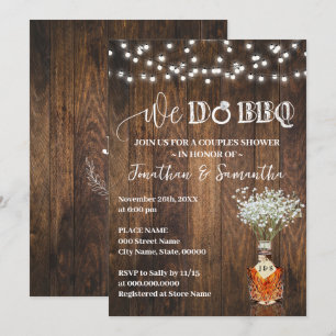 Invitation Nous faisons Barbecue Couple Shower Whisky Baby's 
