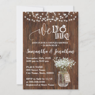 Invitation Nous faisons barbecue couples douche mariage campa