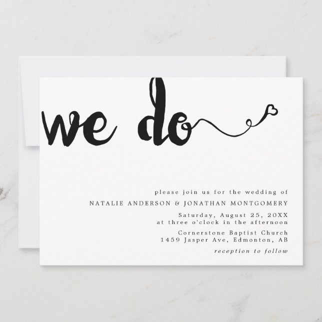 Invitation Nous faisons calligraphie lettrage main minimalist (Devant)