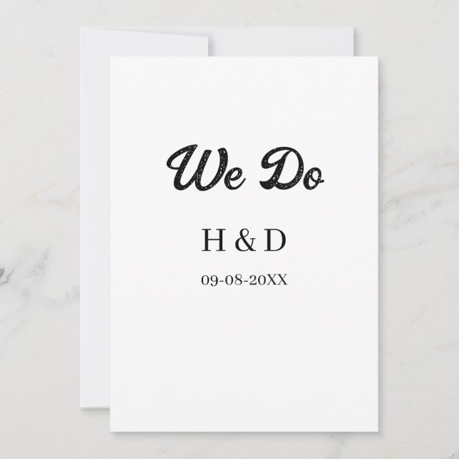 INVITATION NOUS FAISONS COUPLE NOM LETTRE DATE DE MARIAGE SIM (Devant)