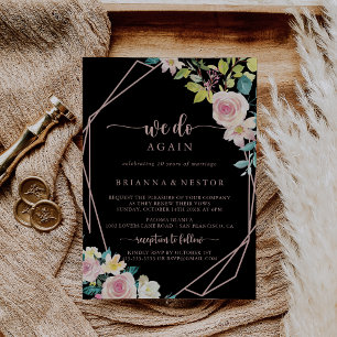 Invitation Nous faisons de nouveau Rose Gold Spring Floral Vo