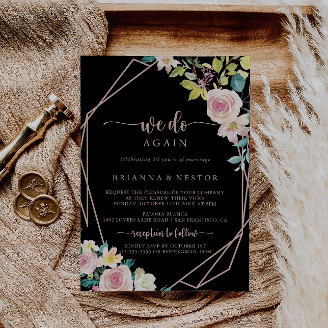 Invitation Nous faisons de nouveau Rose Gold Spring Floral Vo (Créateur téléchargé)
