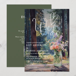 Invitation Nous faisons des fleurs de forêt dans un pot Mason