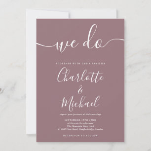 Invitation Nous faisons du Mauve Signature Script Mariage