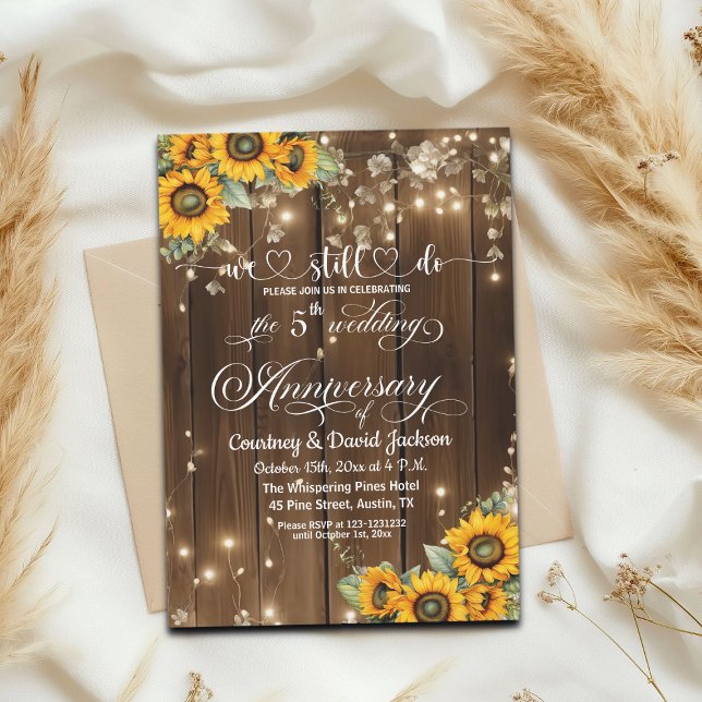 Invitation Nous Faisons Encore 5ème Anniversaire Mariage Lumi (Créateur téléchargé)