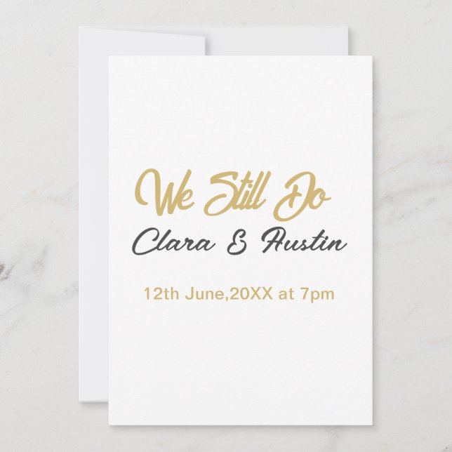 Invitation Nous faisons encore couple nom date champagne or v (Devant)