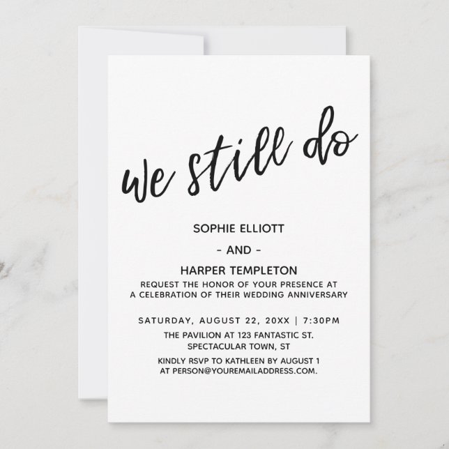 Invitation Nous Faisons Encore Simple Et Moderne L'Anniversai (Devant)