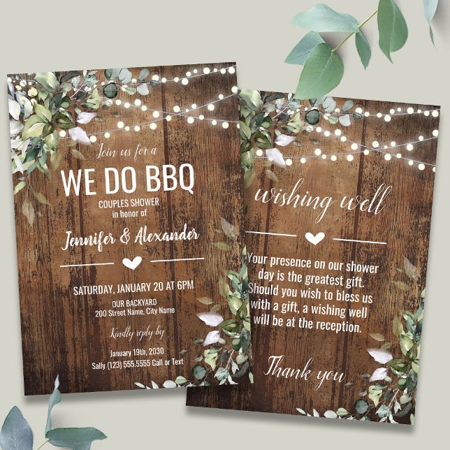 Invitation Nous faisons la douche de couple BBQ avec le puits (Créateur téléchargé)