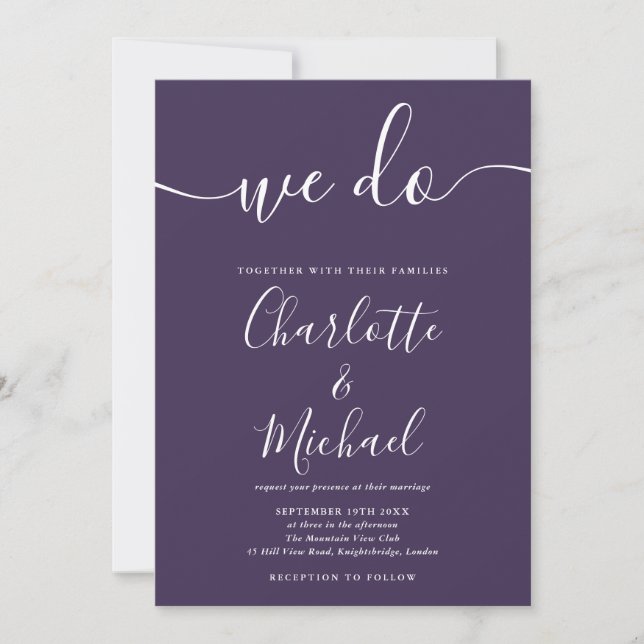 Invitation Nous faisons le mariage à l'écriture de signature  (Devant)