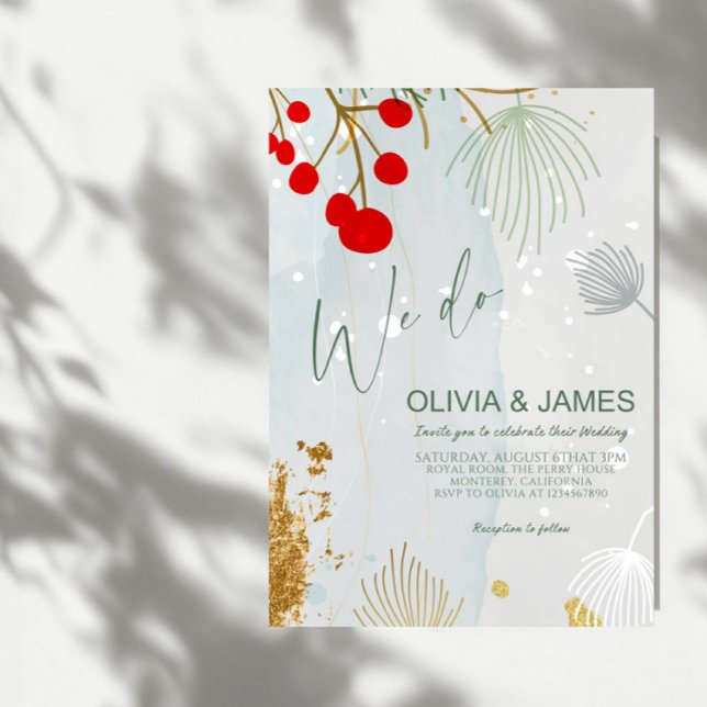 Invitation Nous faisons le mariage de Noël - Élégante fête d' (Créateur téléchargé)