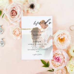 Invitation Nous faisons Photo Calligraphy Mariage