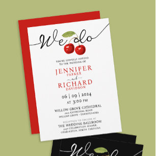 Invitation Nous faisons Simple Blanc Et Cerises Rouges Fruits