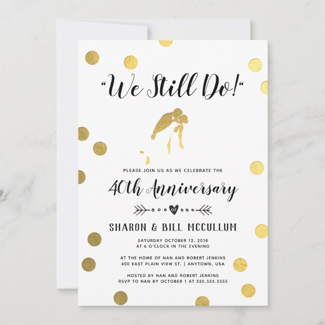 Invitation Nous faisons toujours | 40e anniversaire de mariag (Devant)