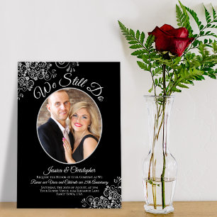 Invitation Nous Faisons Toujours Black & Silver Mariage Vow R