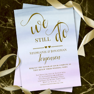 Invitation Nous faisons toujours Dusty Blue & Lilac avec Gold