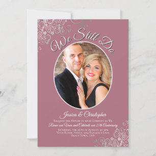 Invitation Nous Faisons Toujours Dusty Rose Silver Mariage Vo