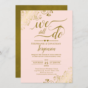 Invitation Nous Faisons Toujours Élégant Blush Rose & Gold Vo