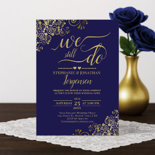 Invitation Nous Faisons Toujours Élégant Marine Blue & Gold V