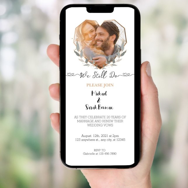 Invitation Nous faisons toujours Elegant Photo Mariage Vow Re (Créateur téléchargé)