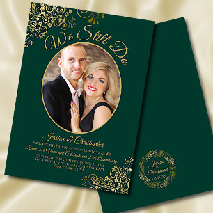 Invitation Nous faisons toujours Emerald & Gold Mariage Vow R