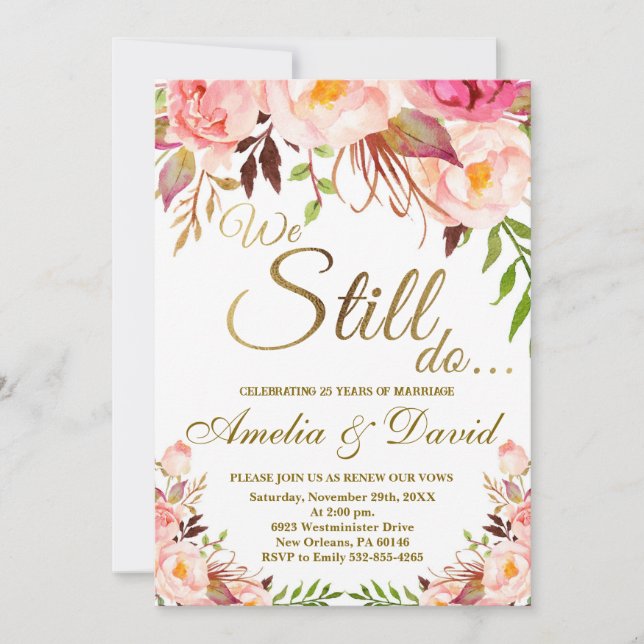 Invitation Nous Faisons toujours invitation, Vow Renouvelleme (Devant)