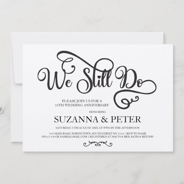 Invitation Nous faisons toujours l'Anniversaire de Calligraph (Devant)