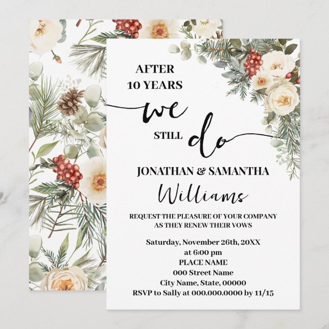 Invitation Nous faisons toujours l'anniversaire de mariage d' (Devant / Derrière)