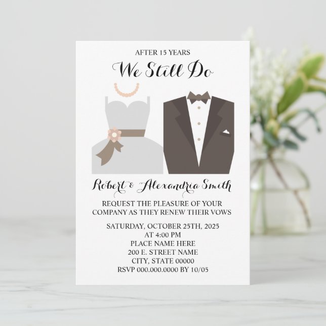 Invitation Nous Faisons Toujours Mariage Anniversaire Invitat (Debout devant)