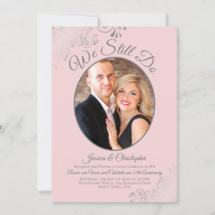 Invitation Nous faisons toujours rose et argent Grey Mariage