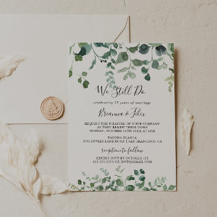 Invitation Nous Faisons Toujours Vow Script Green Foliing Ren