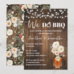 Invitation Nous faisons un BBQ Couple Mariage Shower Country