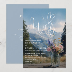 Invitation Nous faisons un mariage en montagne avec code QR s