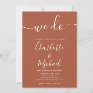 Invitation Nous faisons un mariage minimaliste moderne en ter