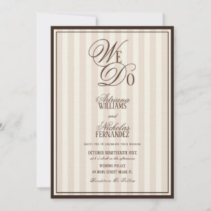 Invitation Nous faisons une élégante robe à rayures espresso