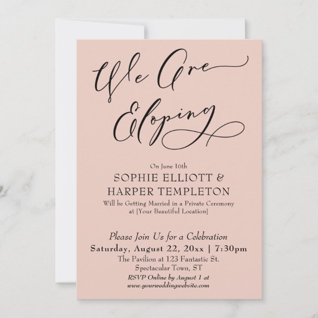 Invitation Nous Faisons une Fuite Amoureuse, Célébration Simp (Devant)