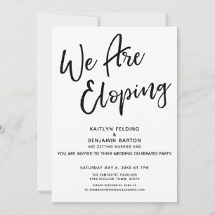 Invitation Nous Fuyons Mariage Moderne Fête de Mariage Casual