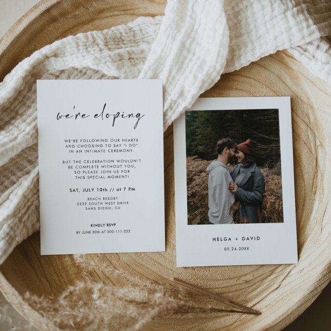Invitation Nous Fuyons Mariage Photo Moderne (Créateur téléchargé)