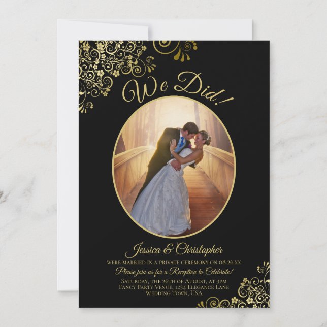 Invitation Nous l'avons fait ! Boucles d'or sur une réception (Devant)