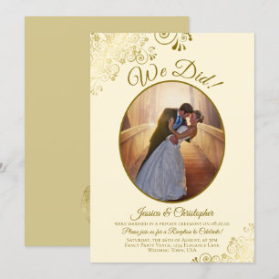 Invitation Nous L'Avons Fait ! Crème d'ivoire et dentelle d'o