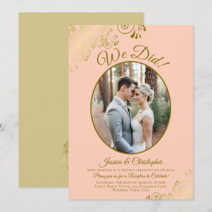 Invitation Nous l'avons fait ! Réception de mariage Corail pê