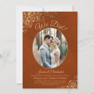 Invitation Nous l'avons fait ! Réception de mariage fantaisie