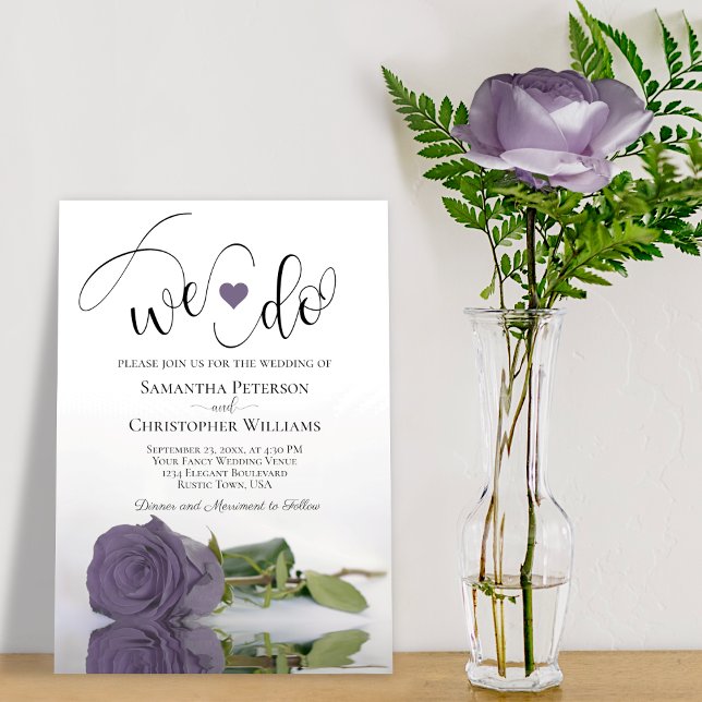 Invitation Nous le faisons ! Élégante rose poussiéreuse viole (Créateur téléchargé)