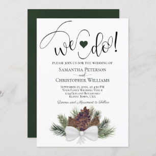 Invitation Nous Le Faisons ! Pinecones rustiques & Branches M