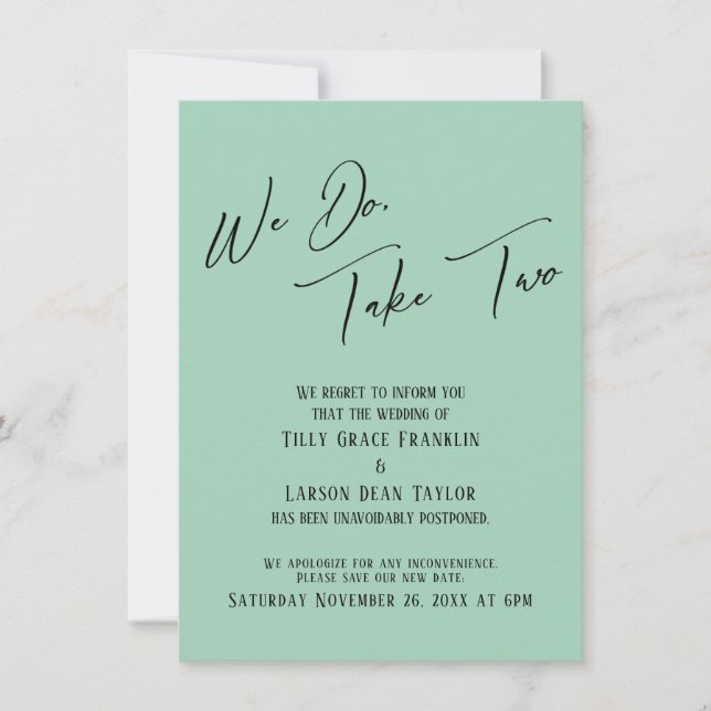 Invitation Nous Le Faisons, Prenez Deux Mariages Retardés Lig (Devant)