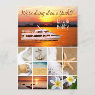 Invitation Nous le faisons sur un collage Mariage de yacht