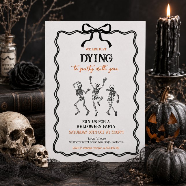 Invitation Nous Meurons Tout Simplement Fête d'Halloween (Créateur téléchargé)
