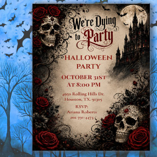 Invitation Nous mourons de faire la fête - Fête gothique d'Ha