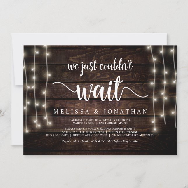 Invitation Nous n'avons pas pu attendre, Fuite de mariage rus (Devant)
