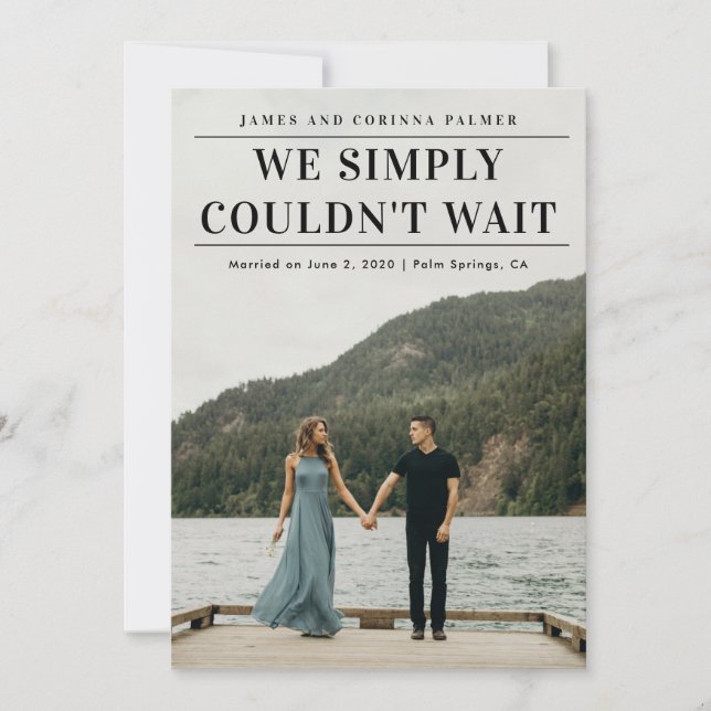 Invitation Nous n'avons pas pu attendre l'annonce de mariage (Devant)