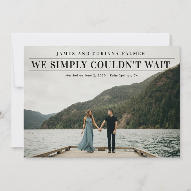 Invitation Nous n'avons pas pu attendre l'annonce de mariage (Devant)